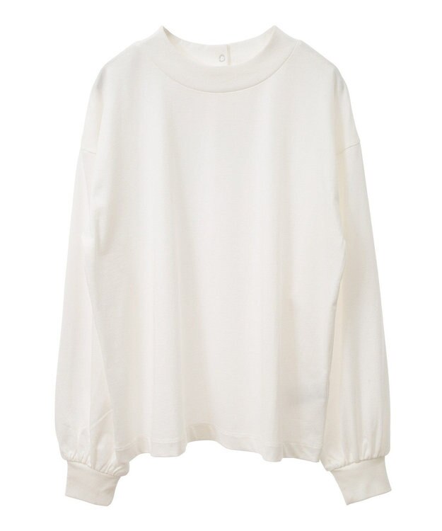 CRAFT STANDARD BOUTIQUE モックネックリングドット長袖プルオーバー White