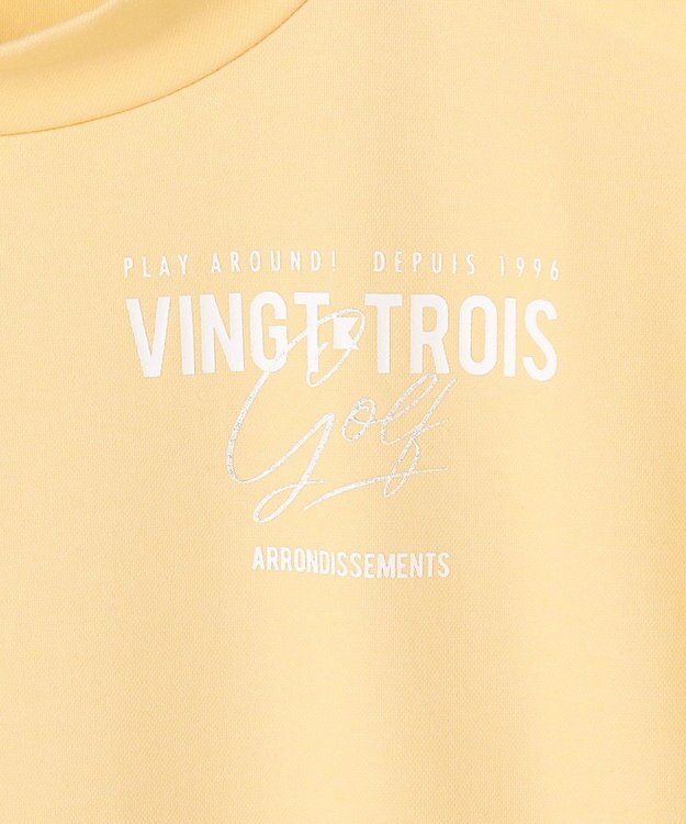 23区GOLF 【WOMEN】フレンチスリーブストレッチモックネック ライトイエロー系