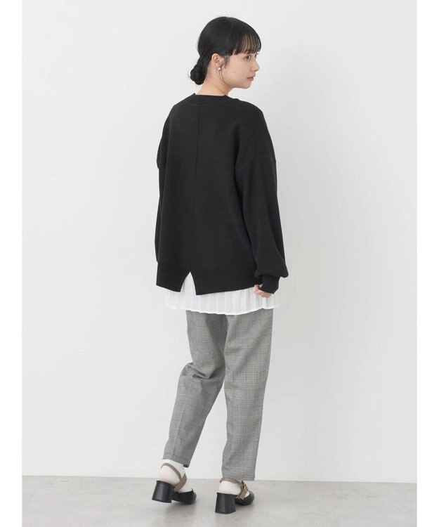 earth music&ecology アンチピリングバックスリットプルオーバー Black