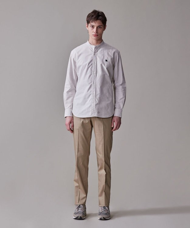 J.PRESS MEN 【IVY COLLECTION】【毎シーズン大好評】バックブル ロンストクレイジーパターン バンドカラーシャツ ベージュ系1