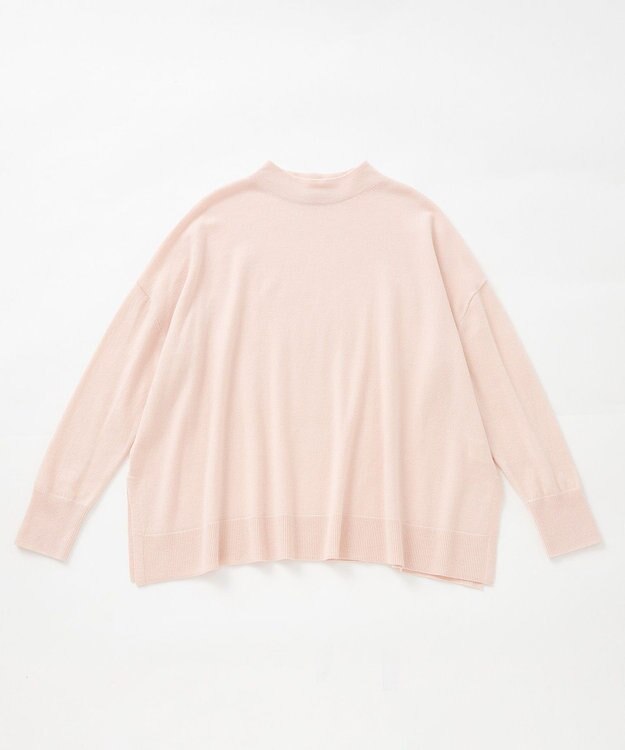 23区 【洗える】セミウーステッドウール モックネック ニット ピンク系