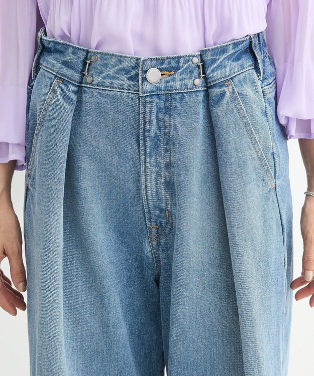 Green Parks タックワイドデニムパンツ Medium Indigo