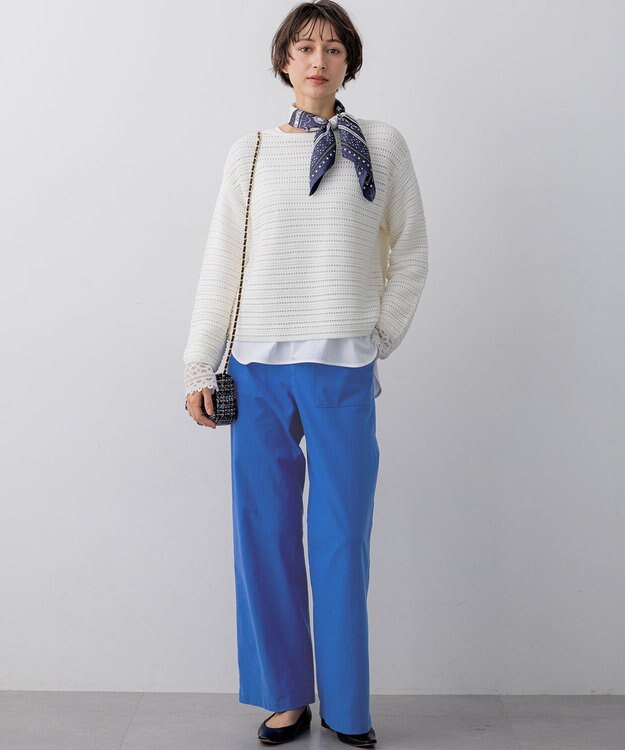 23区 【先行予約】コットンギマ ボートネック ニット ホワイト系