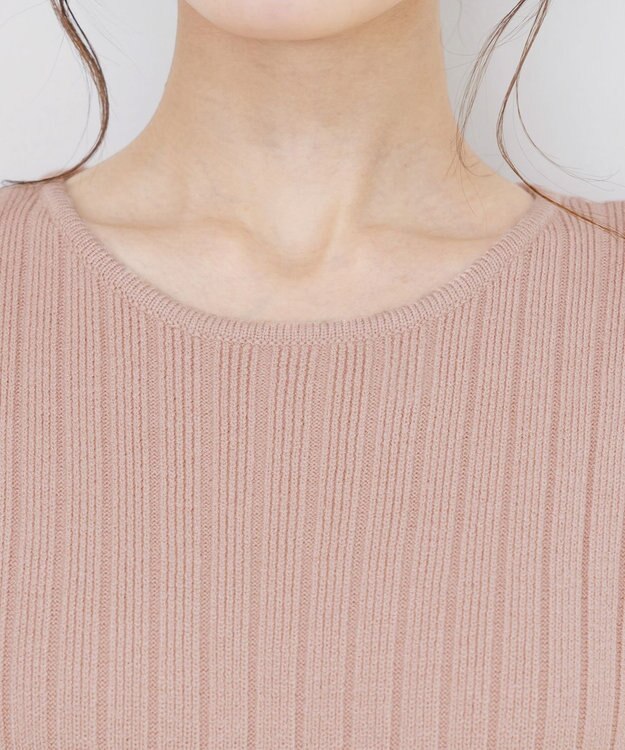 Tiaclasse 【洗える】パフ袖ニットコンビワンピース ピンク