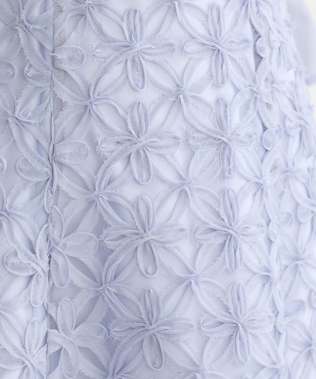 earth music&ecology SET2点シアーブラウス＋3Dレースワンピース サックスブルー