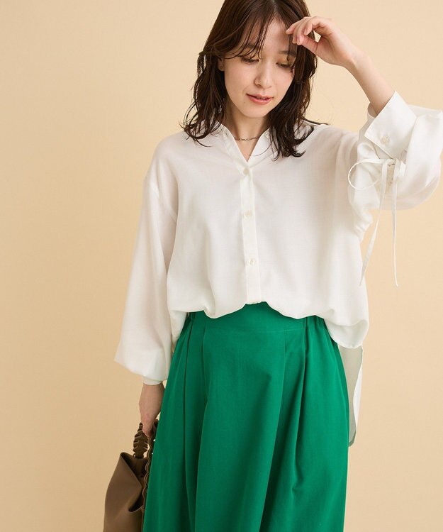 Green Parks 【しゃれシャツ】イージーケアシャーリングシャツ Off White