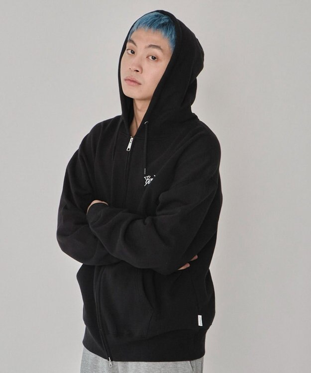 WEGO 【ユニセックス着用ITEM/MLサイズ展開】別注BENDAVISグラフィックジップパーカー ブラック