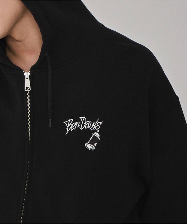 WEGO 【ユニセックス着用ITEM/MLサイズ展開】別注BENDAVISグラフィックジップパーカー ブラック