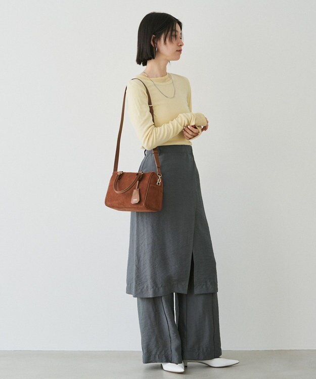 russet  スエード2WAYミニボストンバッグ(CE-1570-WEB) Brown