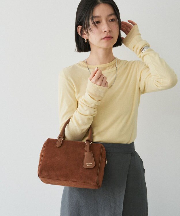 russet  スエード2WAYミニボストンバッグ(CE-1570-WEB) Brown