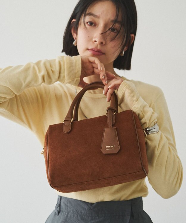russet  スエード2WAYミニボストンバッグ(CE-1570-WEB) Brown