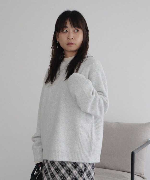 CRAFT STANDARD BOUTIQUE 起毛クルーネックニットプルオーバー Light Gray