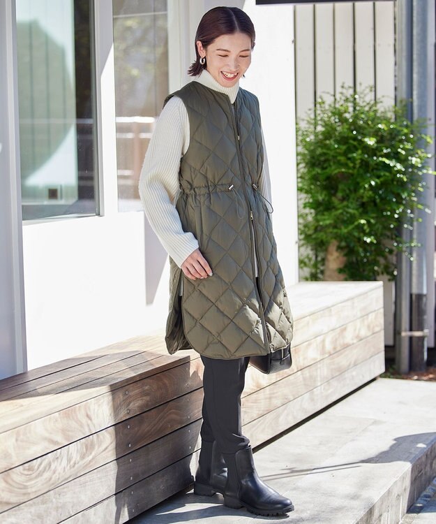 UNFILO 【TAION×UNFILO 】キルティングダウン ジレ カーキ