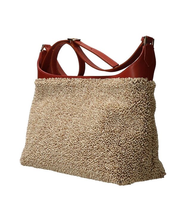 INTER-CHAUSSURES 【Christian Villa】異素材コンビショルダーバッグ ブラウンコンビ