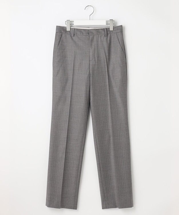 23区 L 【セットアップ対応】ファインネスウール フルレングス  パンツ グレー系ストライプ