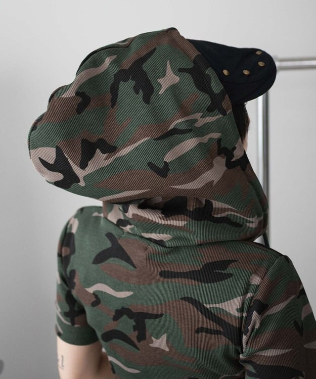 WEGO リブハンソデジップパーカー 柄1