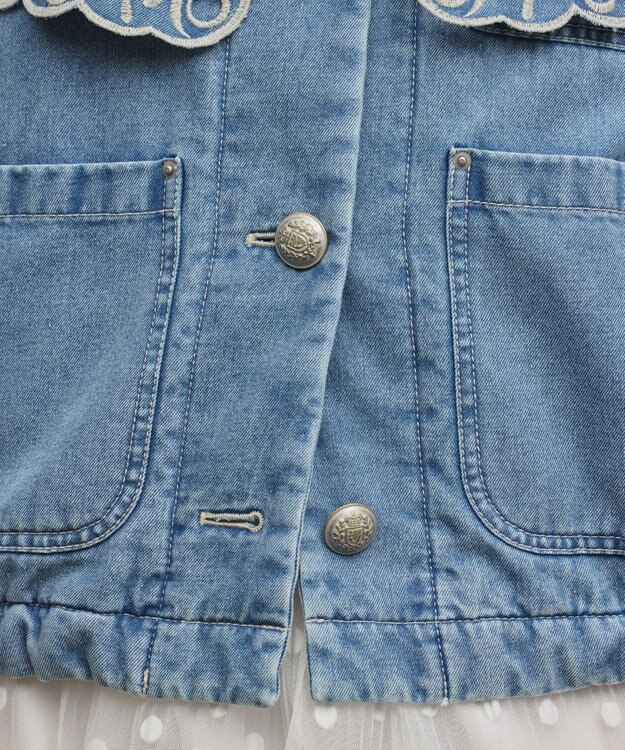 GRACE CONTINENTAL ケープ付カバーオールジャケット サックス