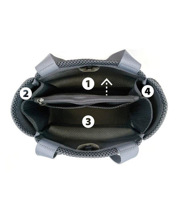 ROOTOTE 3672【仕切り+自立+肩掛け】 LT.デリ.パルーティ.ウエッファ-A 02：グレー