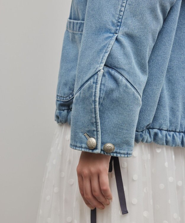 GRACE CONTINENTAL ケープ付カバーオールジャケット サックス