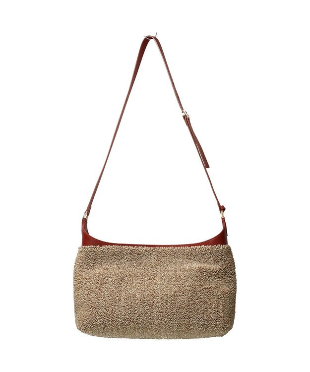 INTER-CHAUSSURES 【Christian Villa】異素材コンビショルダーバッグ ブラウンコンビ