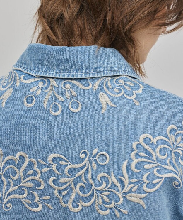 GRACE CONTINENTAL ケープ付カバーオールジャケット サックス