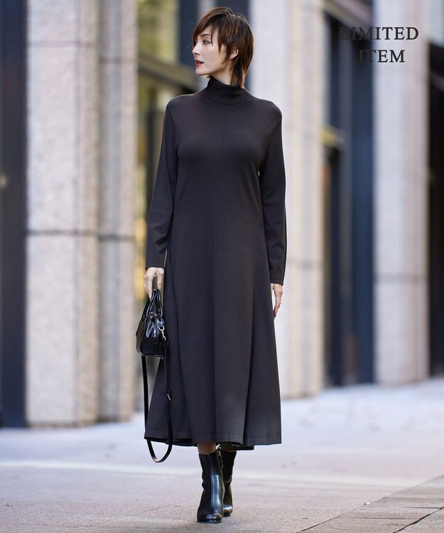 ICB 【WEB限定・洗える】 ヴィスコースハイゲージ ワンピース バーントブラウン系