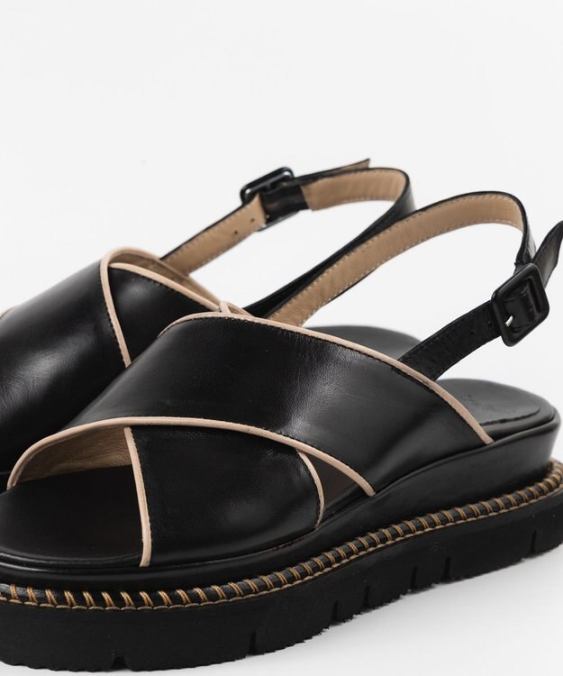 BONTRE 【LucaGrossi/ルカグロッシ】厚底クロスベルトサンダル/H300S-US ブラック