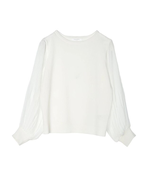 Green Parks プリーツ袖ニットプルオーバー Off White