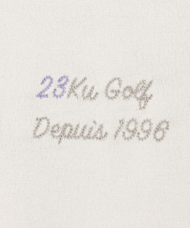 23区GOLF 【WOMEN】【洗える】トロンプルイユ ニット アイボリー系