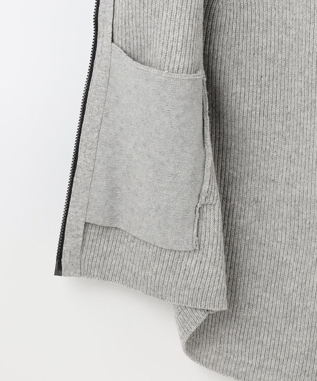 JOSEPH ABBOUD MOUNTAIN 【UNISEX】リサイクルウールポリ ニットパーカー ライトグレー系