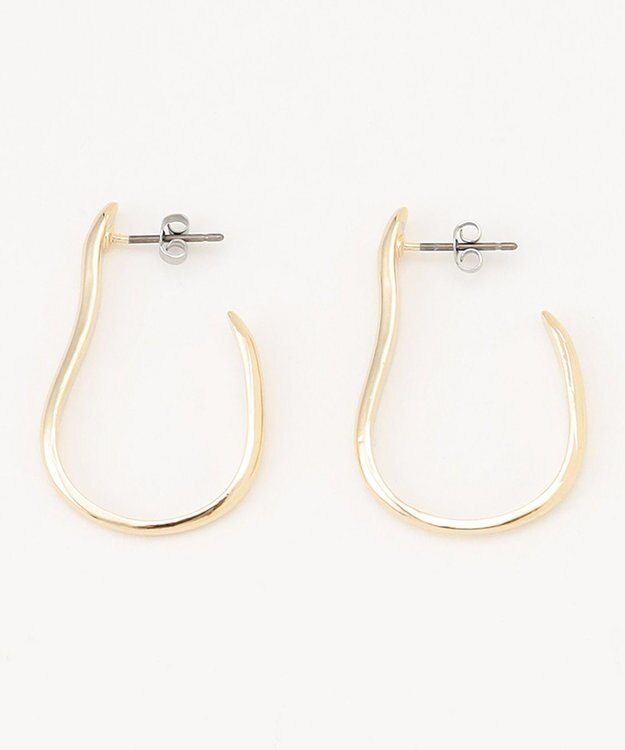 ANY 【WEB限定】メタルウェーブピアス（両耳用） ゴールド系