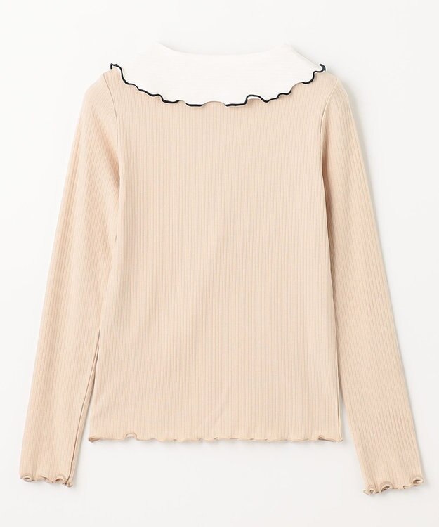 組曲 KIDS 【150-160cm】リブ襟 トップス ベージュ系