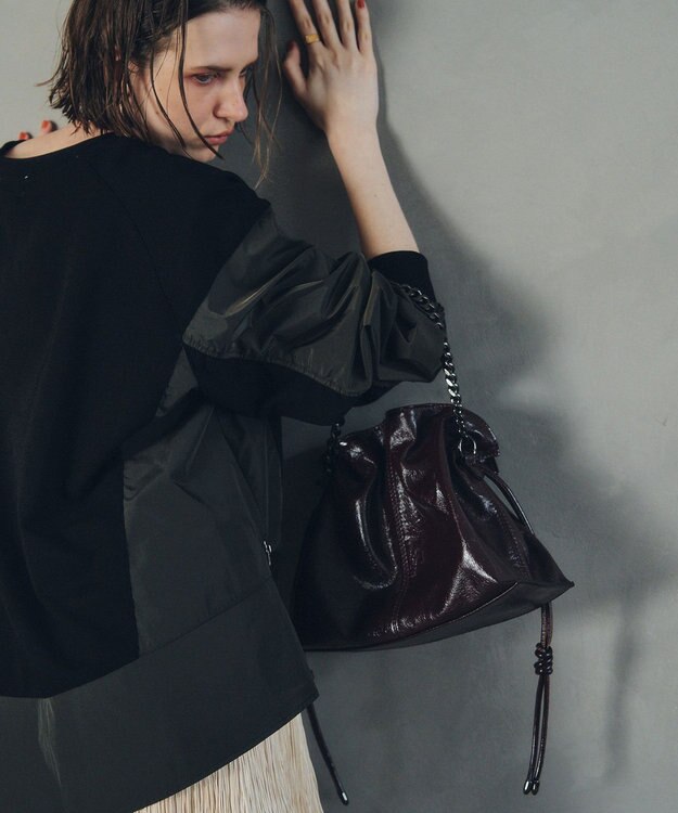 YECCA VECCA 2wayチェーンギャザーバッグ Bordeaux