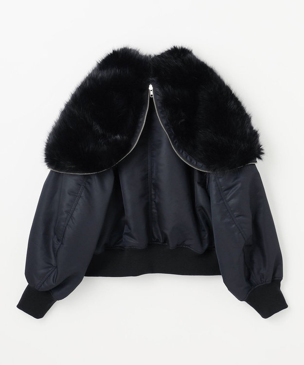 NAVE 【Nave】ファーカラーMA-1 ブラック系