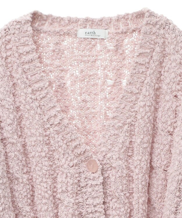 earth music&ecology ポコポコケーブルカーディガン Pink