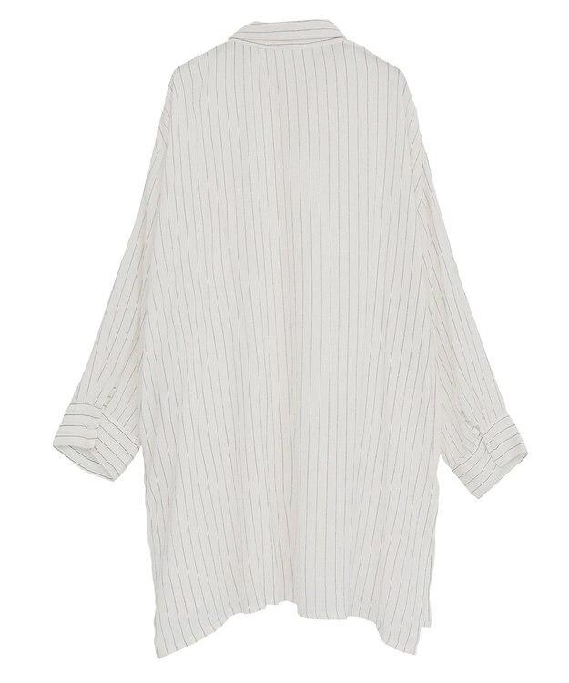 Green Parks Ｉ　ターンバック長袖レーヨンチュニック Stripe