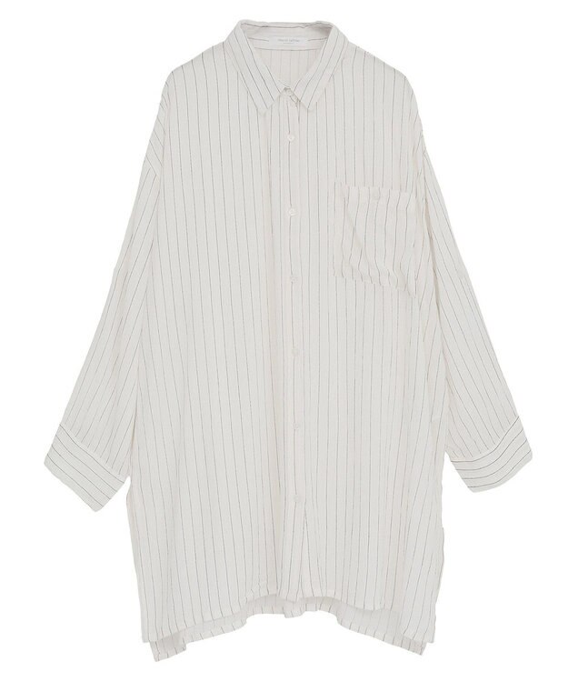 Green Parks Ｉ　ターンバック長袖レーヨンチュニック Stripe