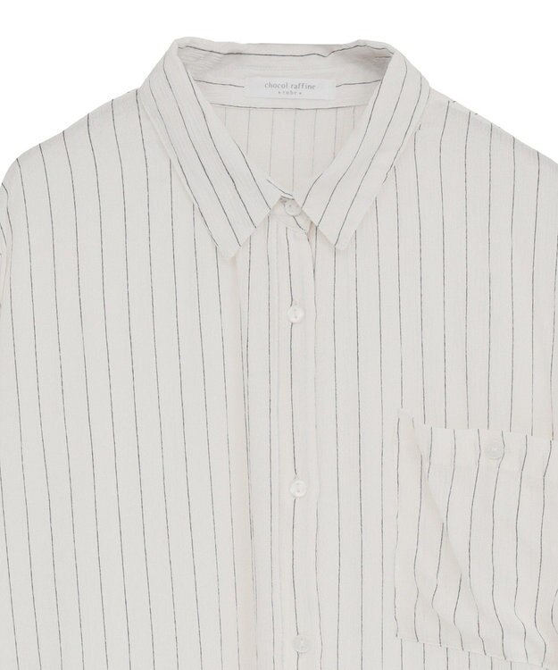 Green Parks Ｉ　ターンバック長袖レーヨンチュニック Stripe