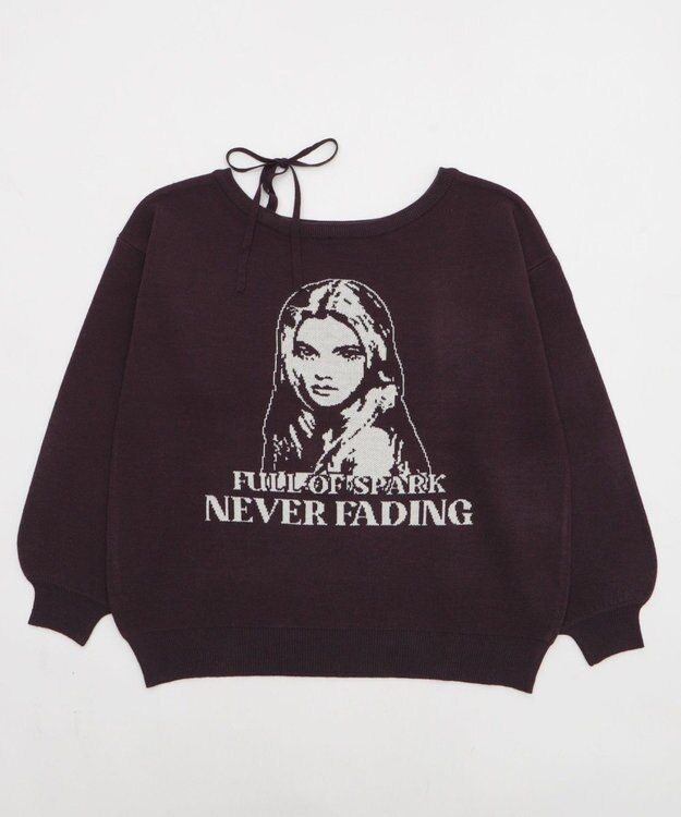 WEGO 【2025年秋冬新作】2WAYグラフィックワンショルBIGニット 柄4