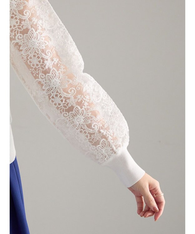 Te chichi レーススリーブニット オフホワイト