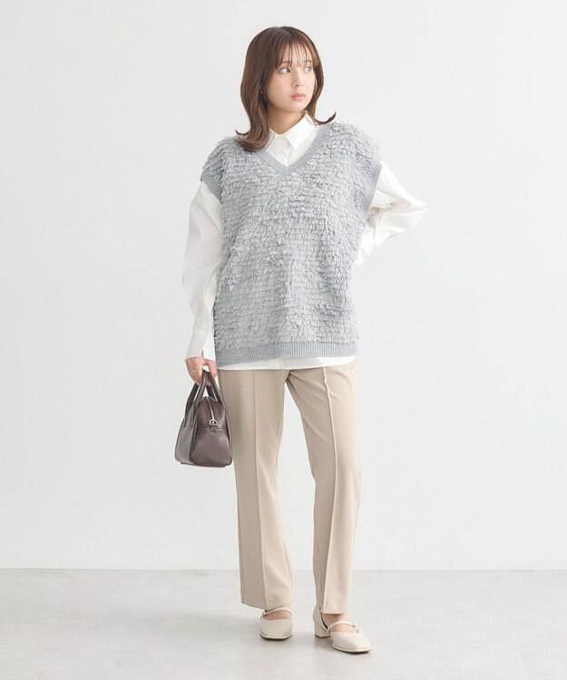 earth music&ecology ２ｗａｙマントスリーブシャツ Off White