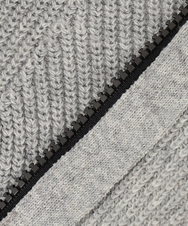 JOSEPH ABBOUD MOUNTAIN 【UNISEX】リサイクルウールポリ ニットパーカー ライトグレー系