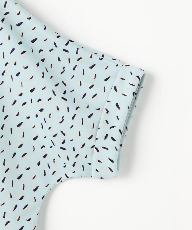 ANY SIS ジョーゼットフロントタック プルオーバー ライトブルー系幾何学柄