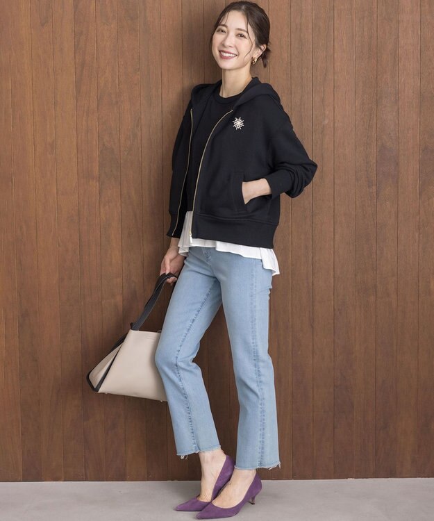 組曲 ストレッチクリアドッキング ニットプルオーバー ブラック系