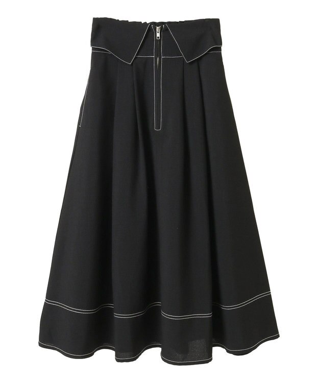 earth music&ecology フォールドオーバーウエストスカート Black