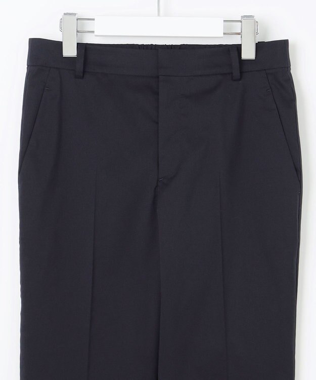 23区 【洗える/セットアップ対応】グロッシーコットンシャンブレー テーパード パンツ ネイビー系