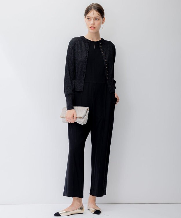 23区 【APPLAUDIR】クリアジョーゼット オールインワン ブラック系