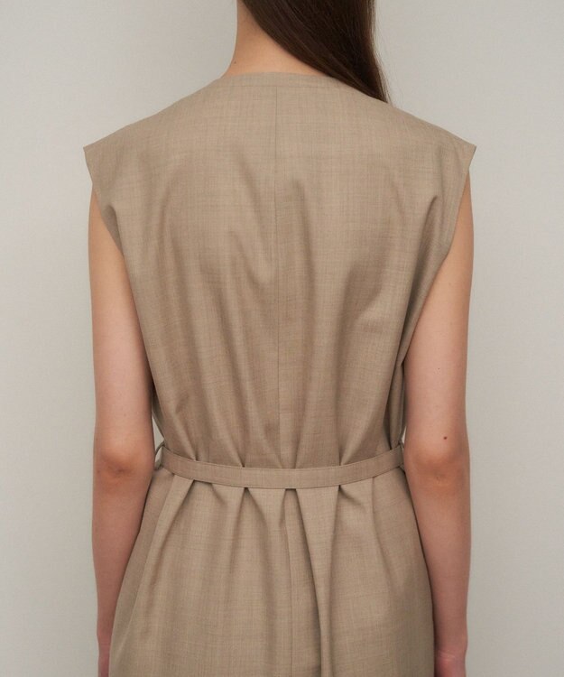 ATON WOOL SILK TWILL | ジレドレス TOP BEIGE