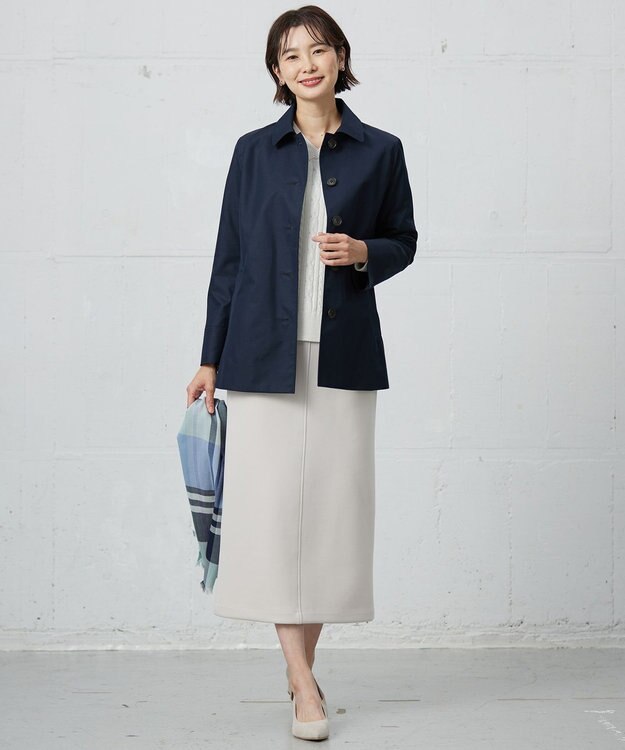 J.PRESS LADIES 【洗える】GIZA MERCERIZE COTTON ケーブル ニット ホワイト系