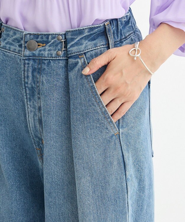 Green Parks タックワイドデニムパンツ Medium Indigo